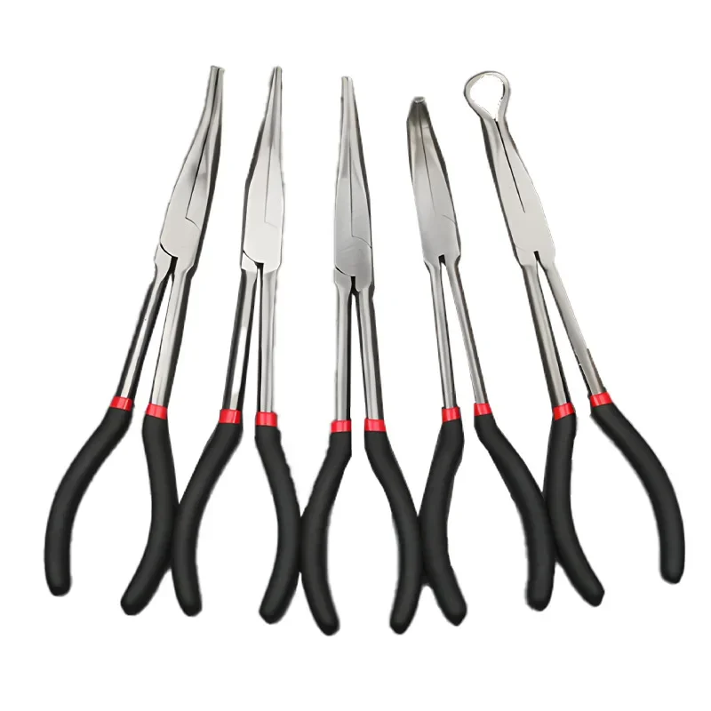 

Многофункциональные плоскогубцы с длинной ручкой и острым носом, О-образный изогнутый рот, удлинительный зажим на 90 градусов, стальное оборудование для ремонта автомобилей, инструменты