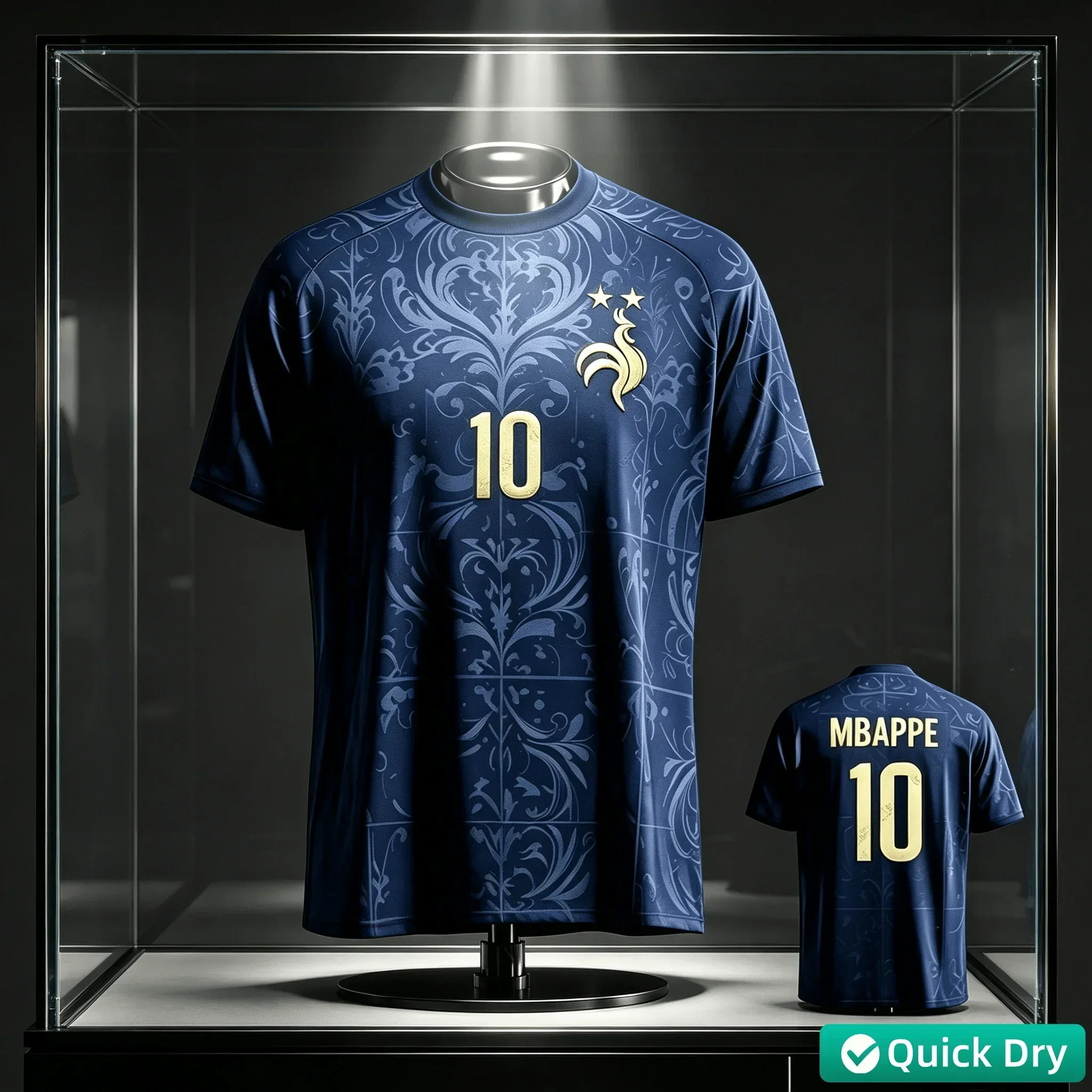 2026 Frankreich Fan-Edition Trikot_T-Shirt_ Mbappé # 10, Dembélé # 7 — Kinder, Erwachsene, Männer, Frauen, Sport- und Freizeitoberteile Sport-T-Shirt – Detail 15