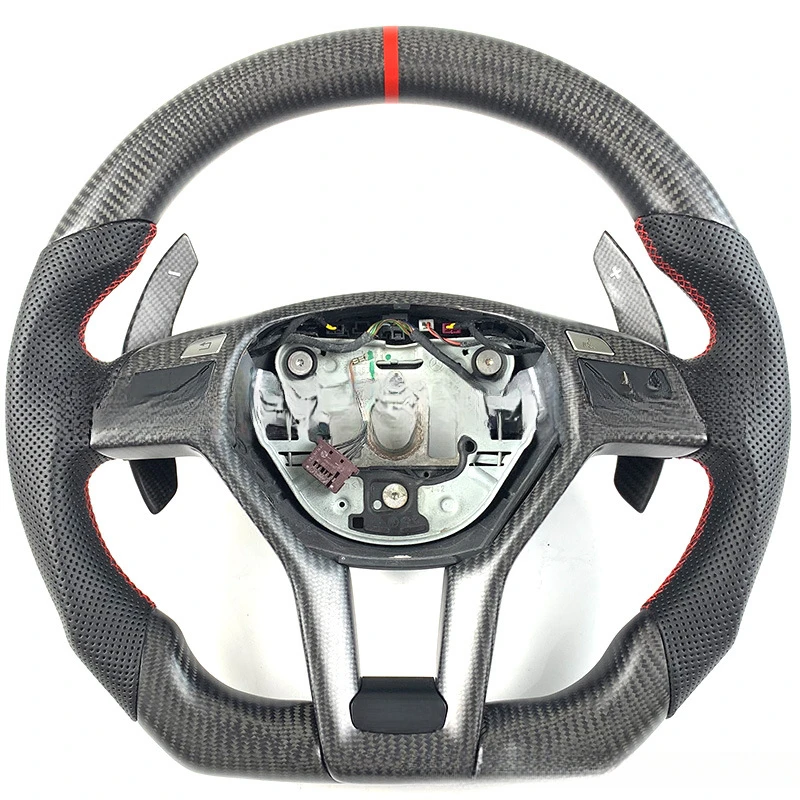 

Подходит для рулевого колеса Mercedes-Benz CLSW204W216W207AMGABC-класса из углеродного волокна 2009201020112012CLK