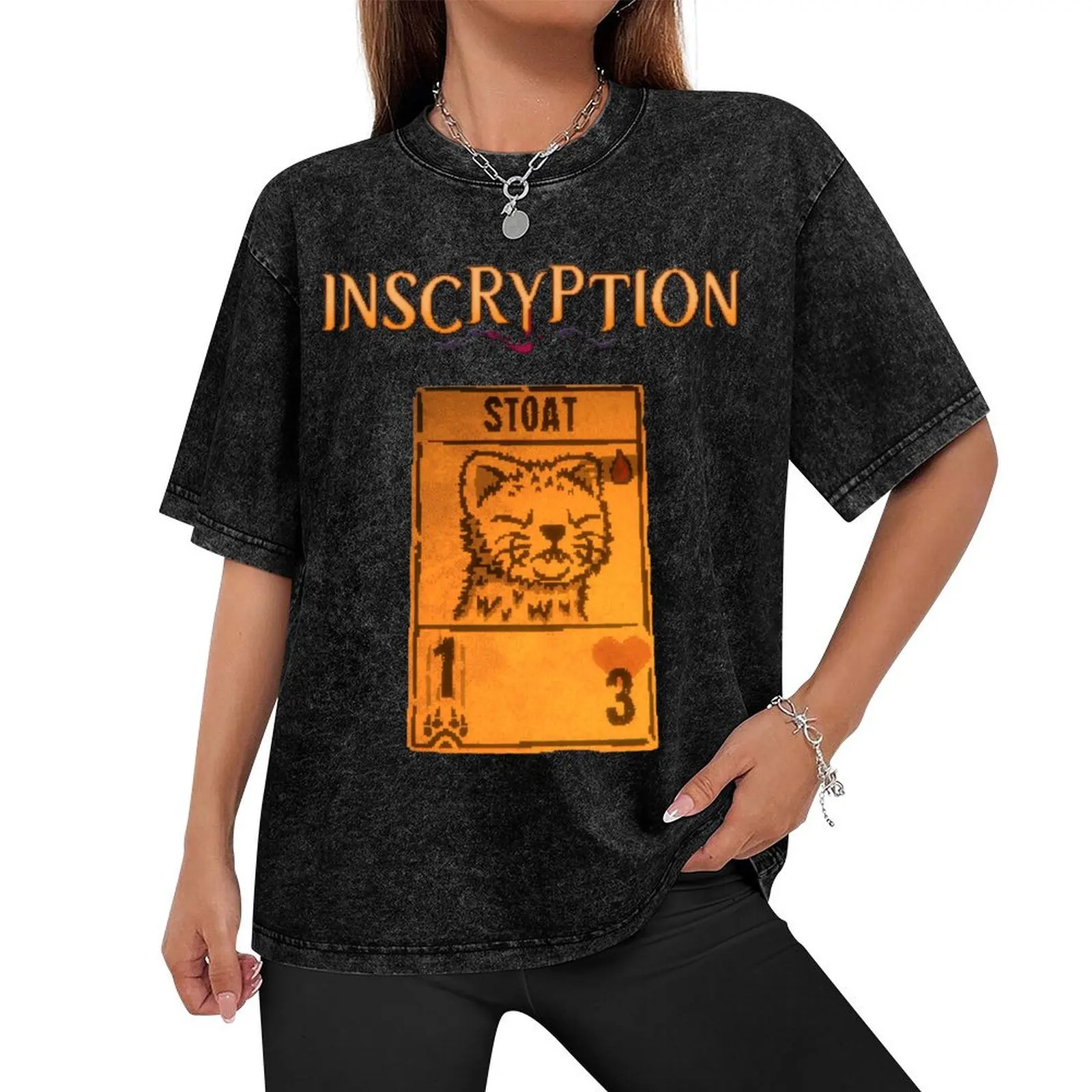 Inscryption Psychological Horror Stoat Card Game Halloween Scary Spooky Dark Escape-room Puzzles T-Shirt