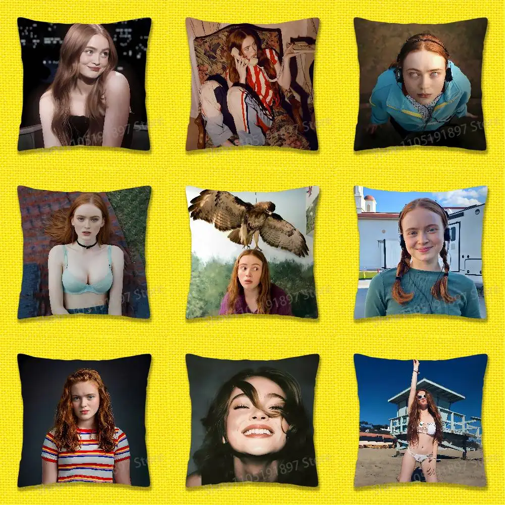 

American Actress S-Sadie Sink Throw Pillow Case For 45*45cm 40cm 30cm 50cm 55cm Square Home Pillowcase Case