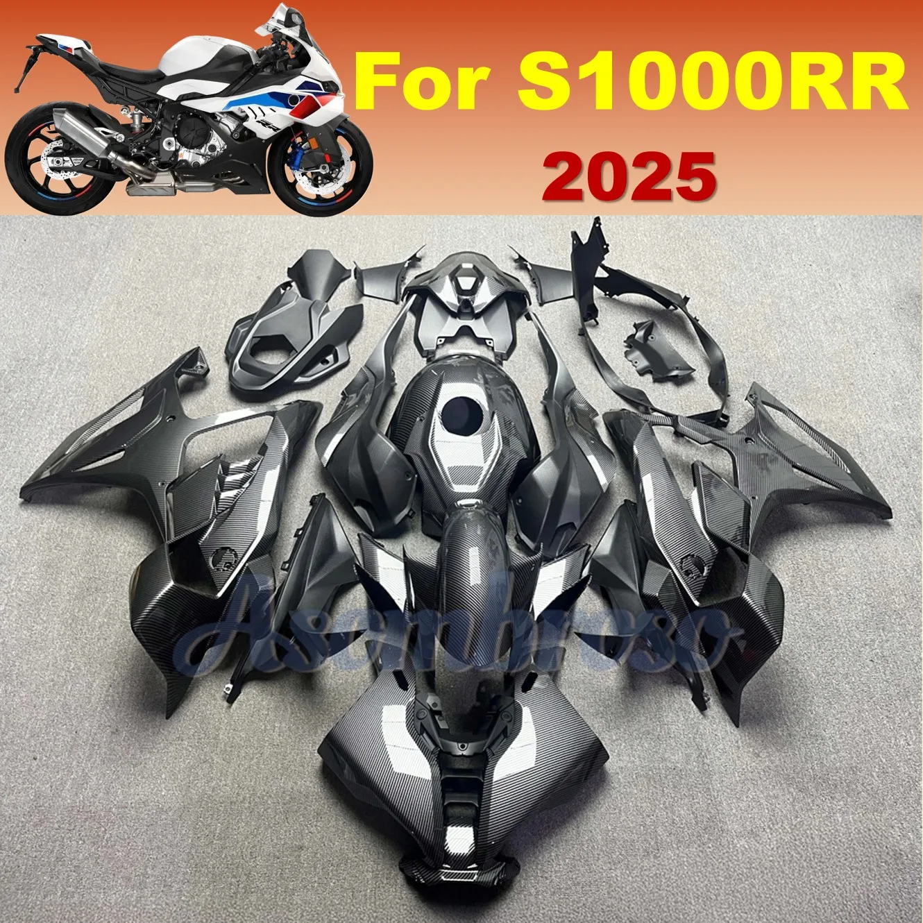 Motorcycle Plasitc kit fit For BMW S1000RR 2025 S1000 RR Carbon Fiber Look Color Fairing set