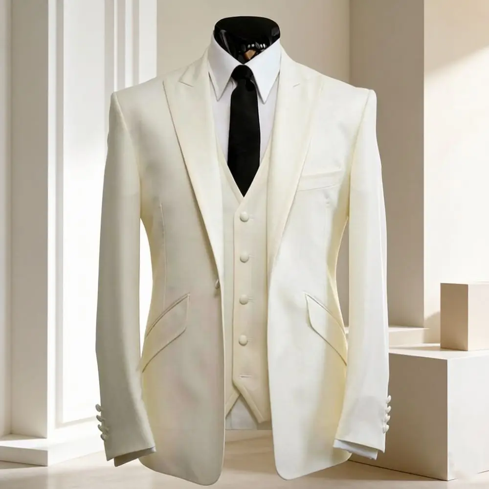 Burgundy Slim Fit Suits 3 Pieces Men Wedding Prom Mix Match Peak Lapel Luxury Formal Banquet Groomsmen Celebration Tuxedo