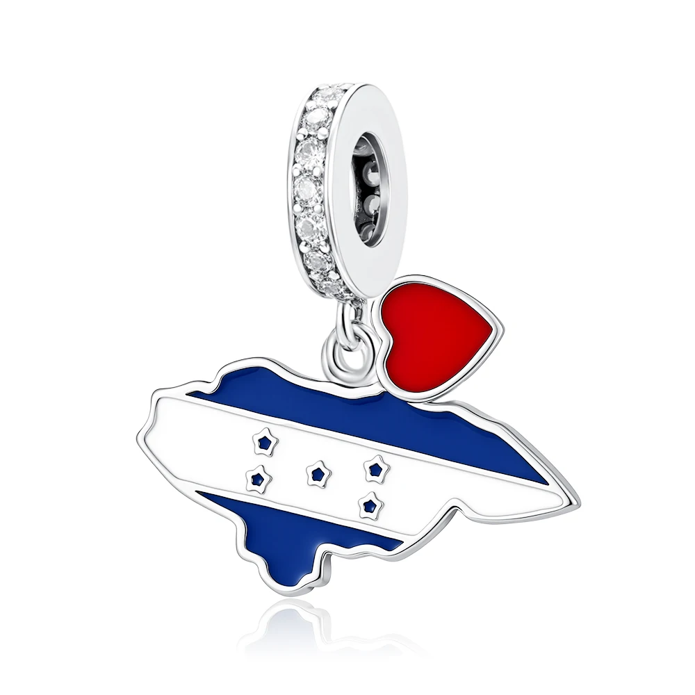 2026 New European Flag 925 Silver Pendant Mexico Poland Spain Portugal Pearl Jewelry Original Bracelet Exquisite DIY Jewelry view 3
