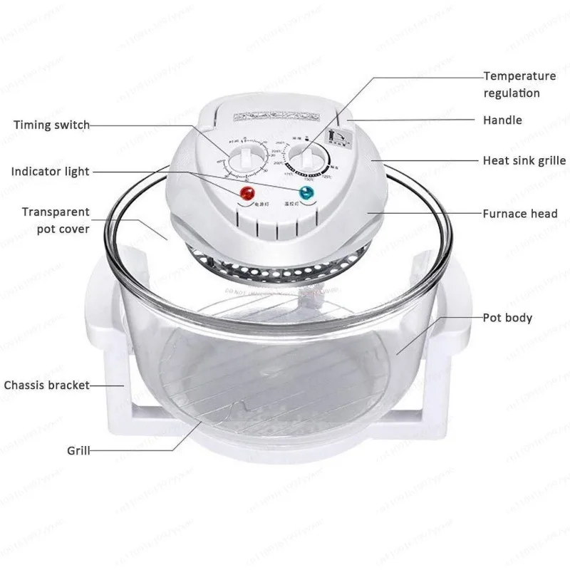 12-Liter electric stove - halogen healthy cooking, electric oven integrated