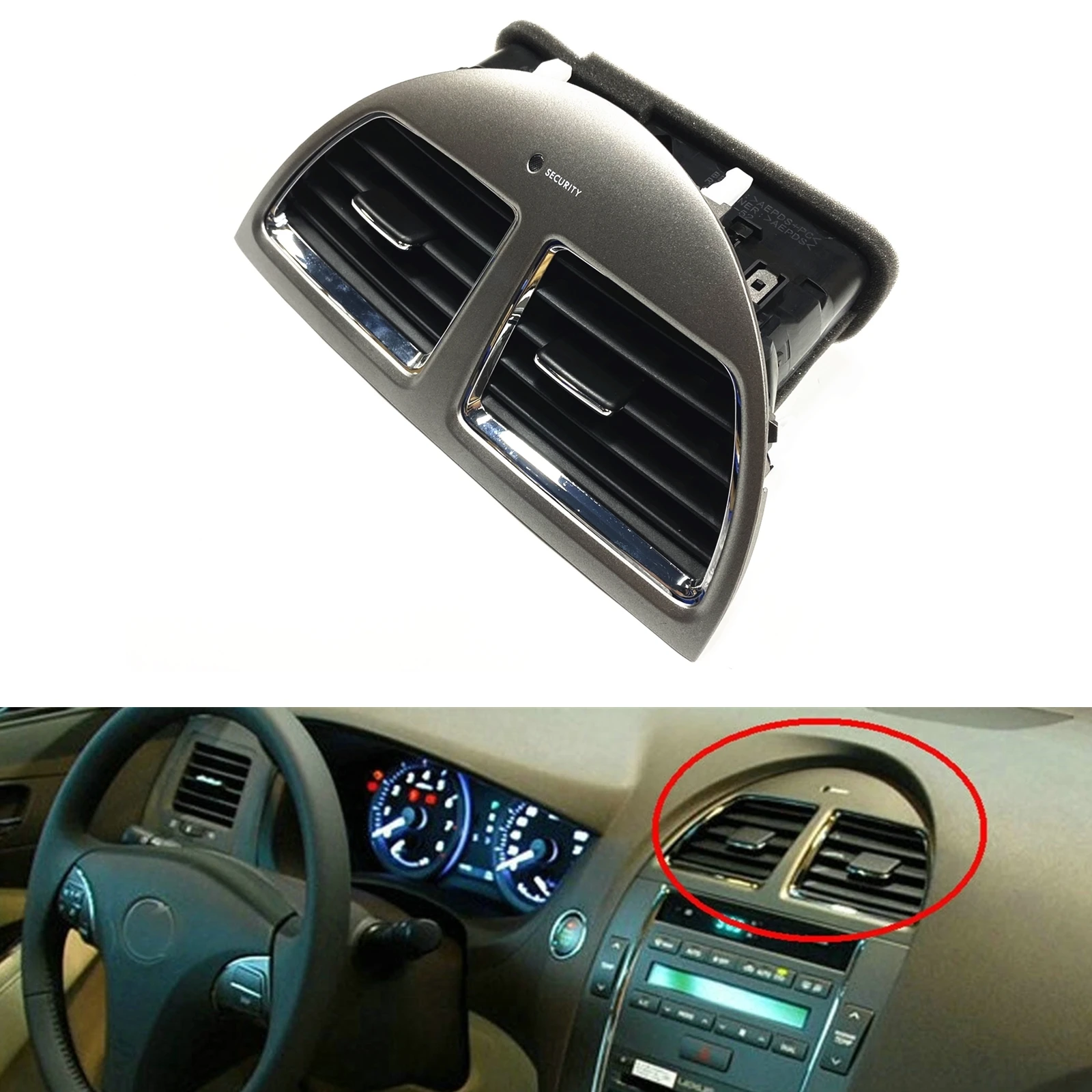 

For Lexus ES350 2007 2008 2009 Center Dashboard A/C Air Vent Outlet Assembly Dash Board Panel Conditioning Grille Cover Frame