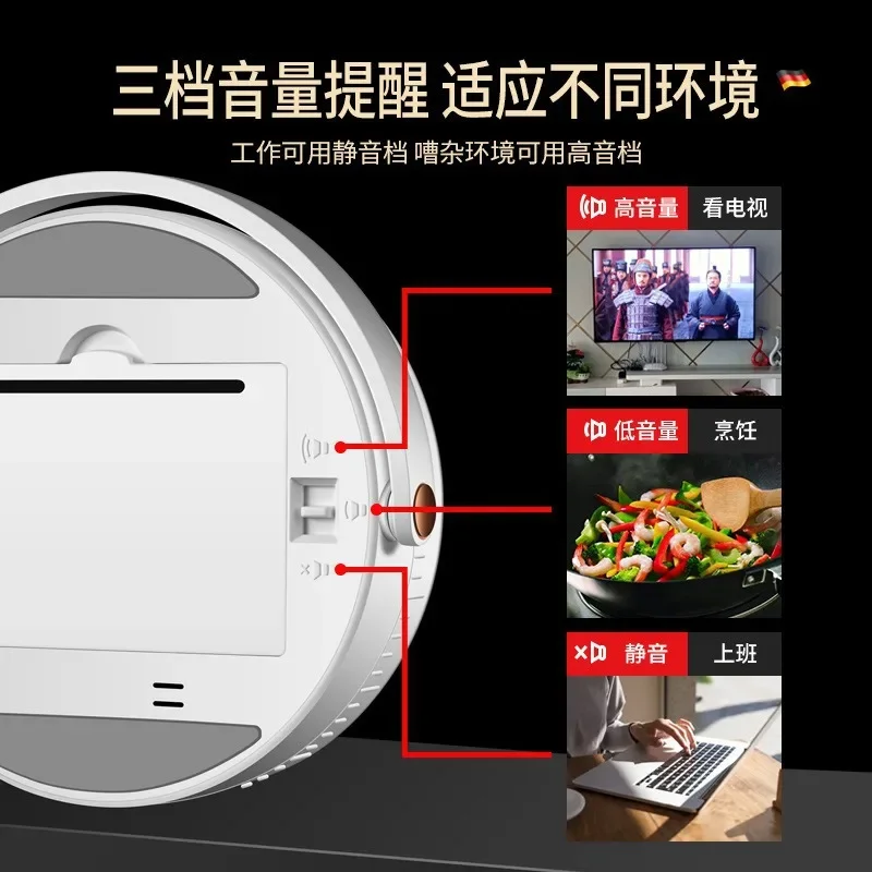 Simple Style Round Rotary Adjustable Digital Kitchen Timer Magnetic Mute LED Display Kitchen Timer for Cooking