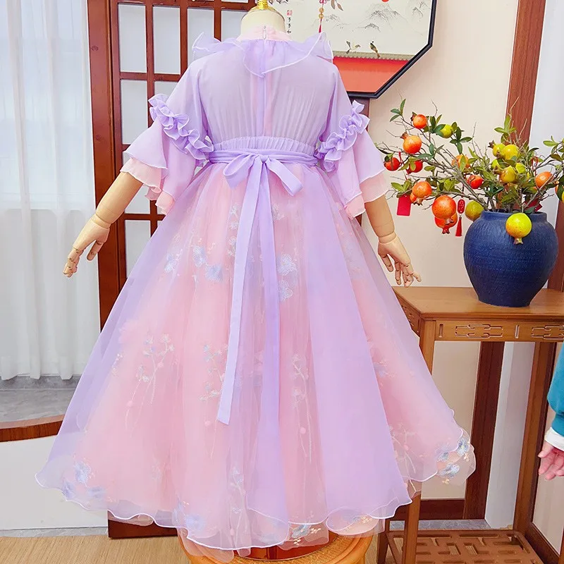 Girls Hanfu Dress Traditional Chinese Cloth Outfit Ancient Folk Dance Stage Costumes Oriental Kids Fairy Princess Cosplay
