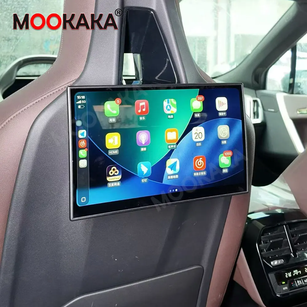 Android Rear Seats Screen Stereo Player For BMW 5 Series 7 Series X5 Rear Headrest Car Auto Radio Carplay Entertainment Display