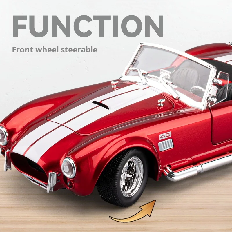 Voiture de sport convertible 1:24, modèle de collection en alliage, force sonore et lumineuse, voiture vintage, simulation de haute qualité, jouet, cadeau