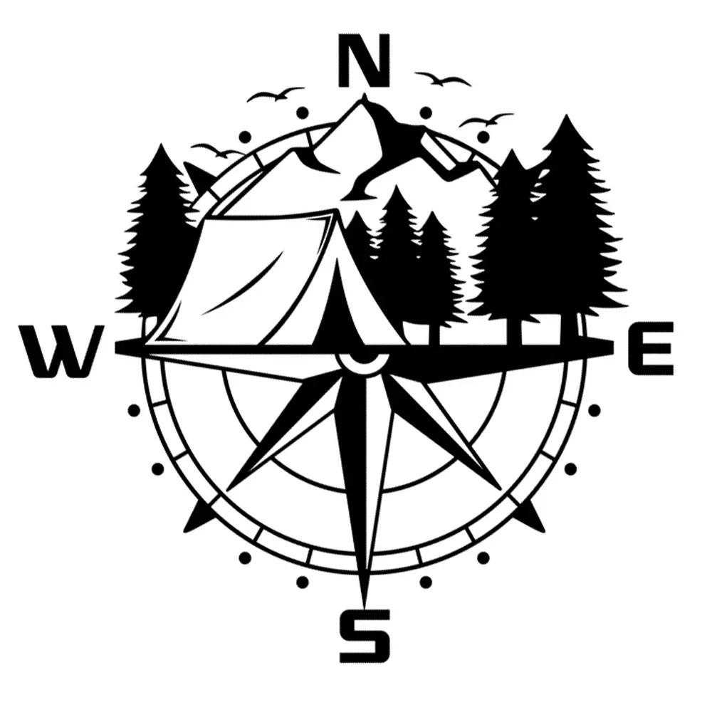 

Наклейка-компас для кемпинга в горах, виниловый декор для фургонов, кемперов, автодомов, грузовых минивэнов, панелей, автомобильные аксессуары