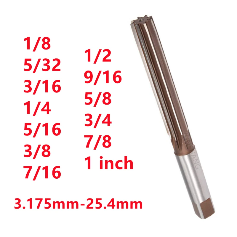 1/8 1/4 1/2 Milling Cutter Reamer HSS CNC Chuck Straight Handle Hand Reamer 3/16 5/16 3/8 5/8 3/4 5/32 7/16 9/16 7/8 1inch