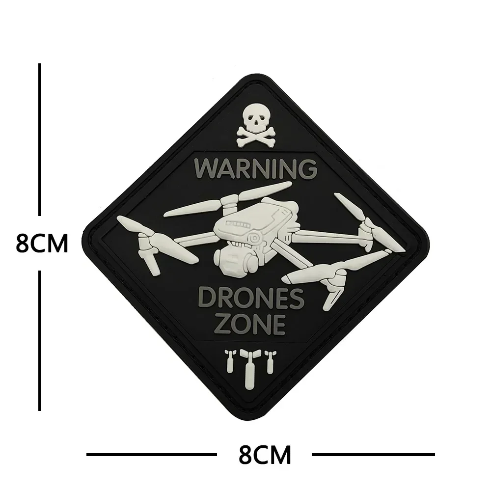 DRONE PILOT UAV OPS  Bubble Fish luminous IR Reflective Magic Badge WARNING DRONES ZONE Military fan morale armband Patches