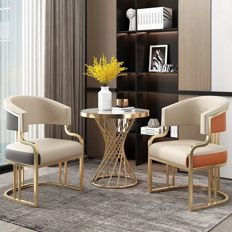 Nórdico Simples Lazer Circular Edge Corner Table, Imitação De Mármore Redonda Mesa De Café, Móveis para Varanda e Decoração Da Sala De Estar