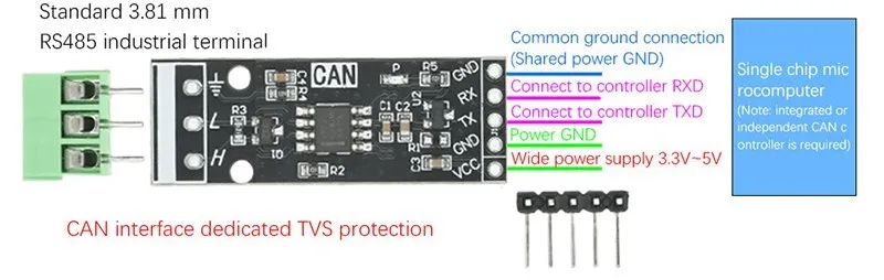 RS232 RS485 CAN zu TTL Pegelumsetzer Modul 3.3V 5V UART Serieller Port Transceiver Board für MCU Mikrocontroller Industrie – Detail 5