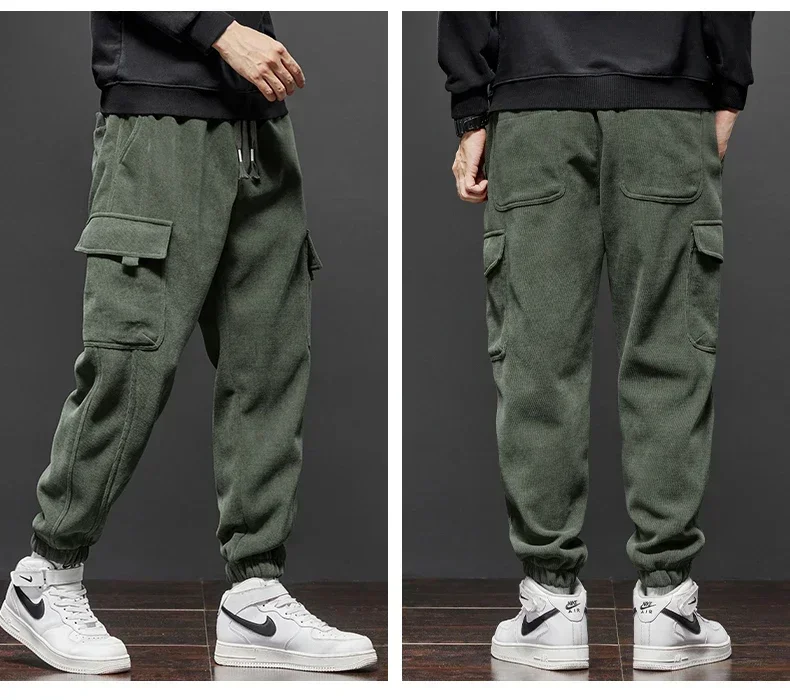 Frühling Herbst neuen Stil elastische Taille Freizeit hose für Männer Stretch gerade Kordel zug Harem Jogging Sport lange Hosen männlich – Detail 13