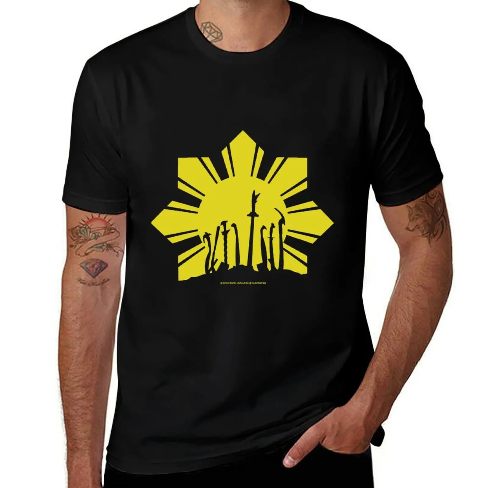 

Swords I (gold) T-Shirt t shirt for man 100 percent cotton t shirts with prints T-Shirt
