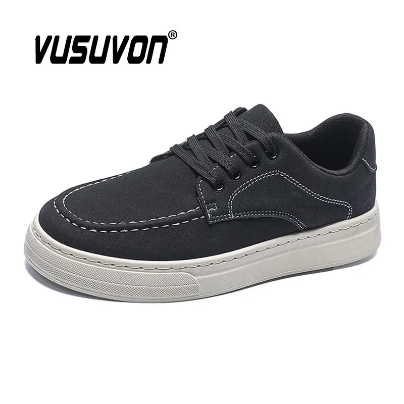 Men Derby Shoes Fashion Dress Classic Black Causal Sneakers Business Suede Footwear For Party Big Size 39-44