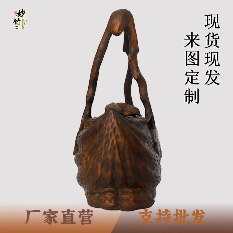 Tallado de bambú, olla de maní, adornos caseros hechos a mano