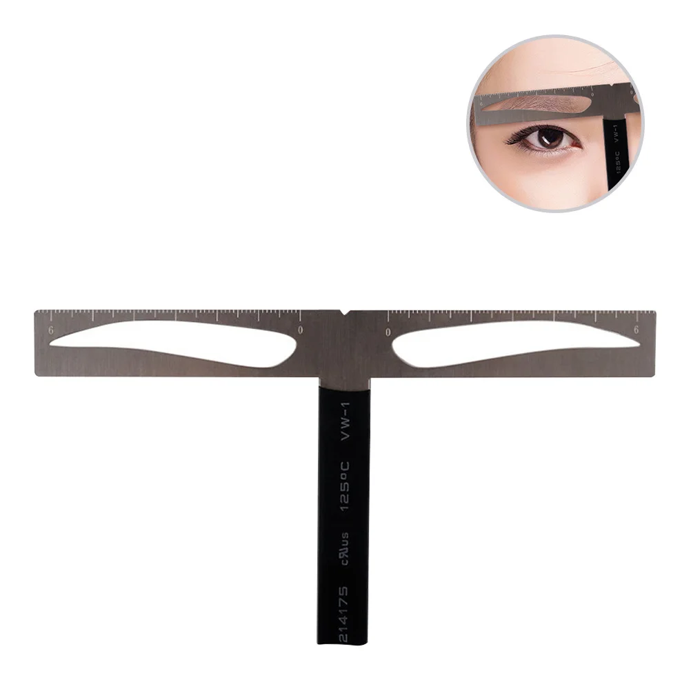 الحاجب استنسل حاكم ثلاث نقاط التوازن تحديد المواقع عدة قابلة لإعادة الاستخدام لقياس كلمة واحدة الحاجب ماكياج الرسم أداة الحاجب #4