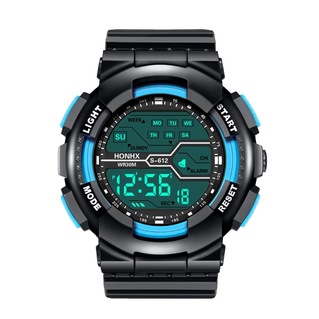 Fashion Watch Life Waterproof Men'S Boy Led Digital Stopwatch Date Rubber Strap Wrist Watch Outdoor Climbing Electronic Watch