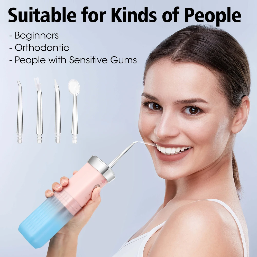 Oral Irrigator Portable Rechargeable Powerful Battery Life Water Teeth Cleaning Stick For Home Travel Water Flosser Teeth Pick