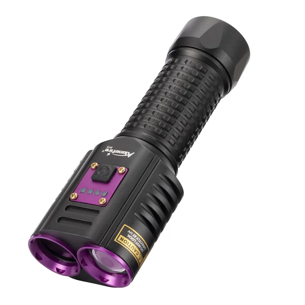 Alonefire SV72 2-in-1 UV+White Light 20W Powerful Flashlight 365nm USB Rechargeable Cat Dog Stain Marker Money Ore Scorpion Lamp