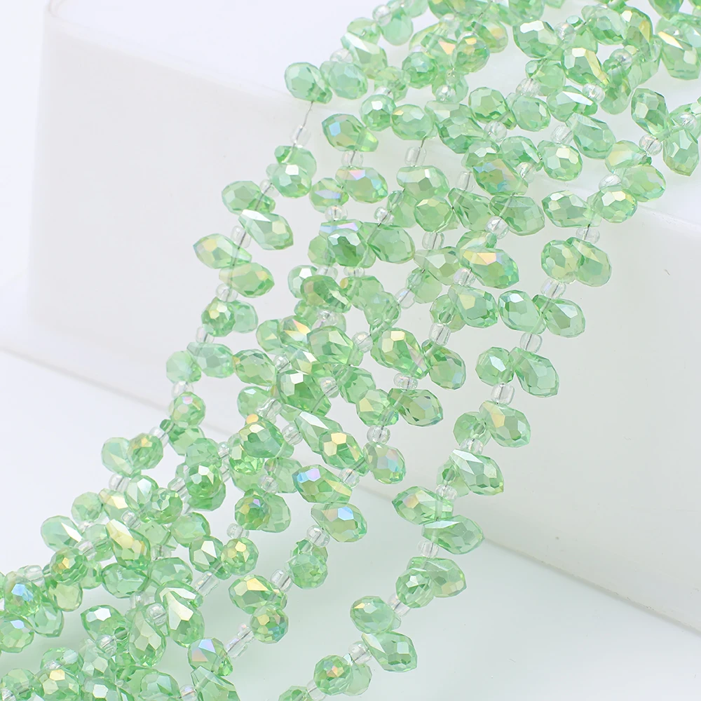 92pcs 5*8mm Briolette Pendant Waterdrop Austrian Crystal Teardrop Glass Loose Beads for DIY Jewelry Making Bracelets Accessories