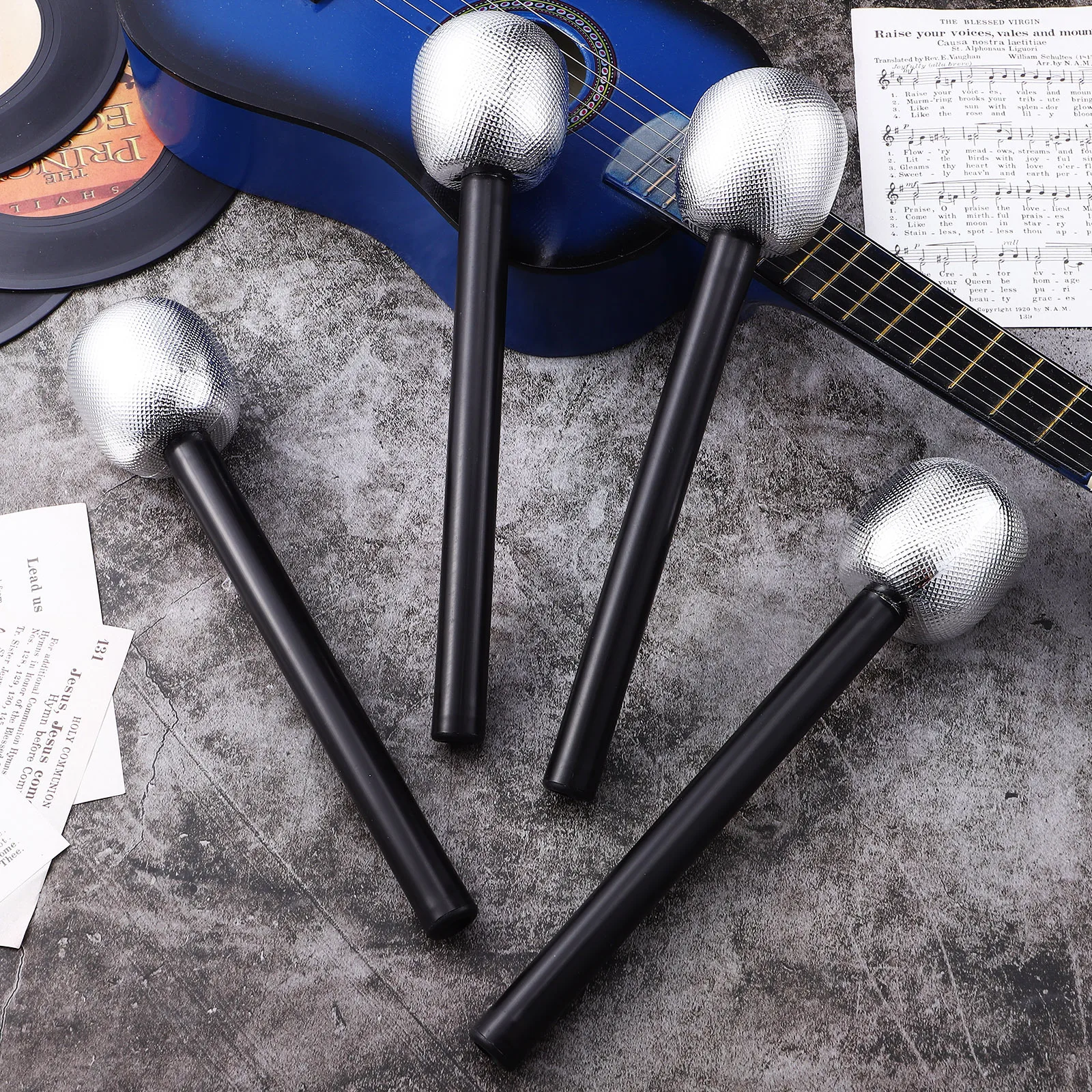 

4 pcs Fake Microphone Props Simulation Microphone For Pretend Play Stage Performance Party Favor Singing Costume Accessory