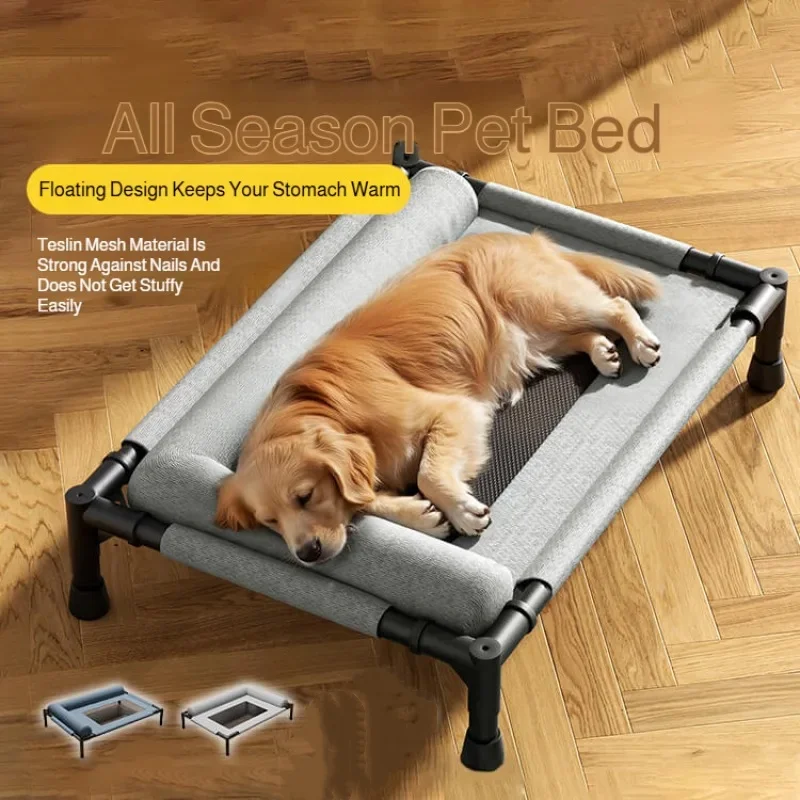 

Elevated Pet Bed for Dogs & Cats Durable Breathable Cat Bed with Slope Headrest Washable Pet Bed Cat House for All-Season Use
