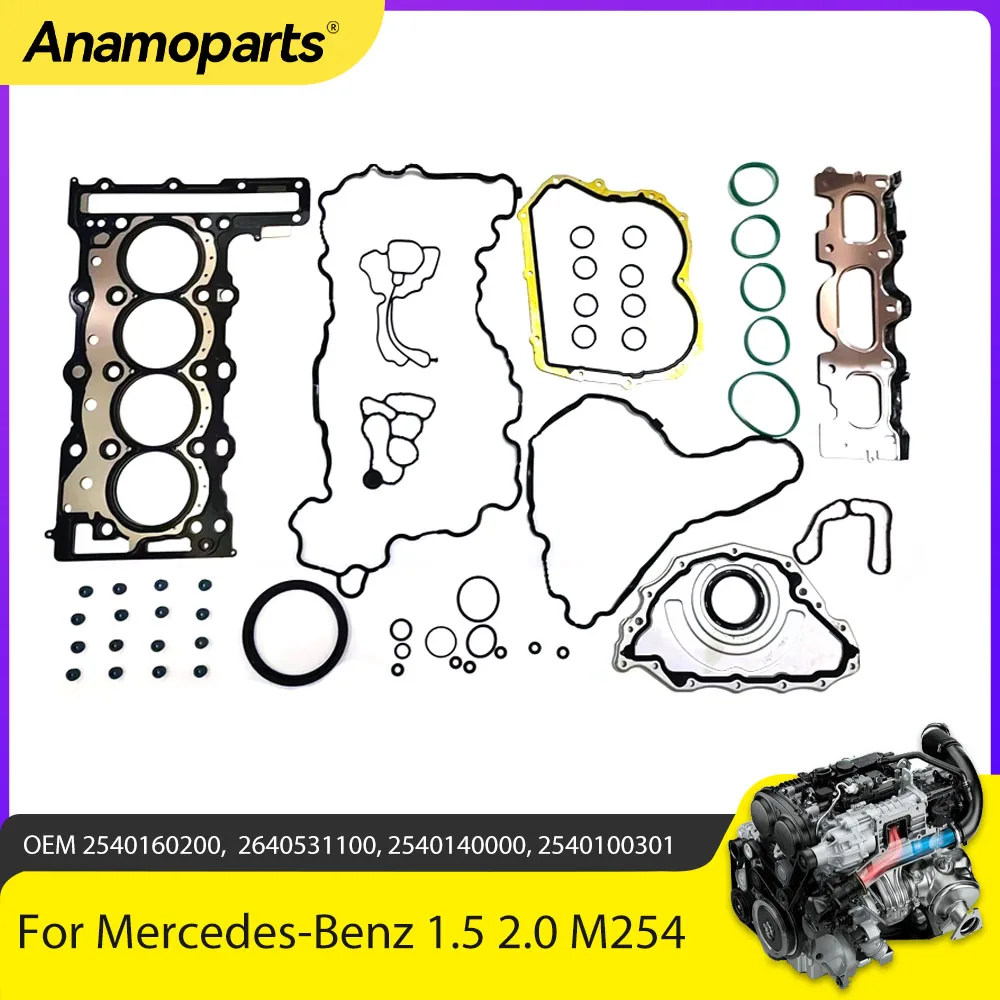 Engine Parts Full Head Gasket Set Fit 1.5 2.0 L T M254 For Mercedes-Benz C300 CLE300 E350 GLC300 GLE350 GLE450e 1.5L 2.0L Gas
