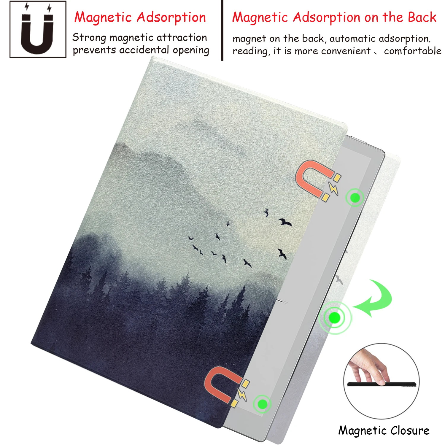 GAUGGER Magnetic Stand Case for Onyx Boox Go 10.3 ePaper 2024 Released Ultra-Thin Lightweight Leather Cover with Auto Sleep/Wake