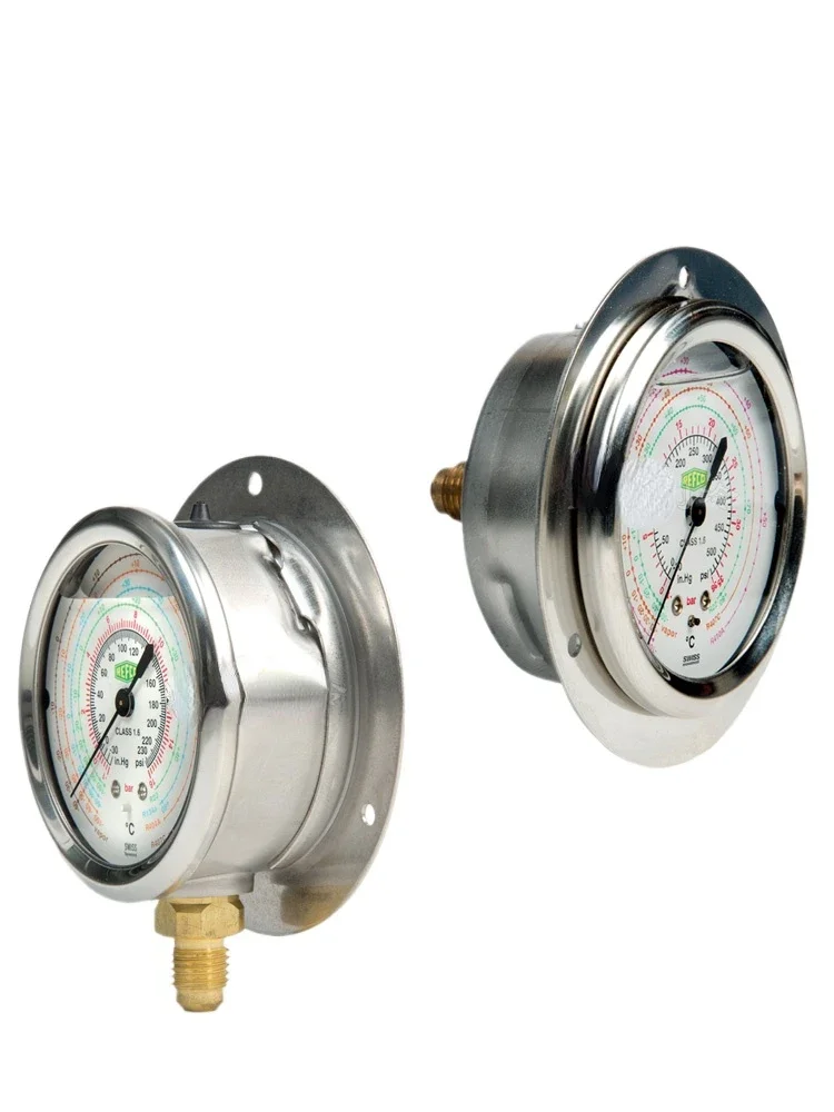 Axis/Radial Pressure Gauge R22/R134a Refrigeration and Air Conditioning High and Low Pressure Gauge Oil Pressure Gauge