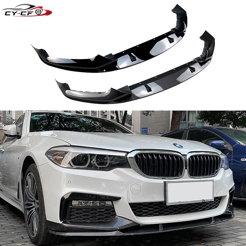 Car Front Bumper Lip Spoiler Splitter Diffuser For BMW 5 Series G30 G31 520i 530i 540i M-Sport 2017-2020 Bodykits Tuning Black