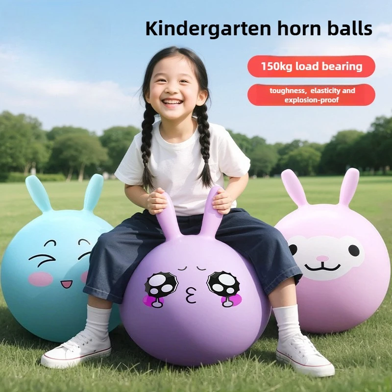 Kinder Bouncyhopper Cartoon Bounce Bälle Springen Hüpfen Spielzeug Aufblasbare Griff Pferd Hüpfspielzeug Spaß Stress Relief Geschenk Pool Spielzeug