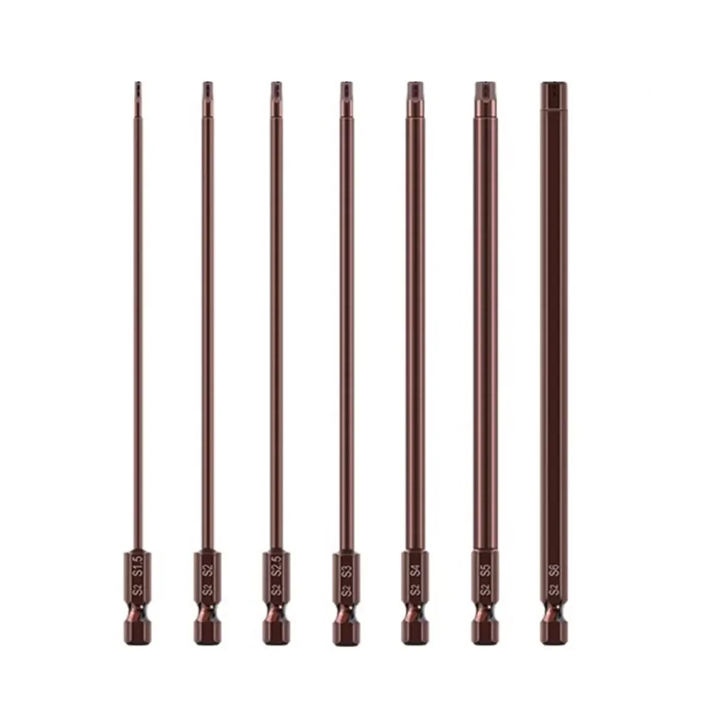 Screwdrivers Screwdriver Bit 150mm Alloy Steel H1.5-H6 Screwdriver Bits Wide Size Range Magnetic Hex Head Practical