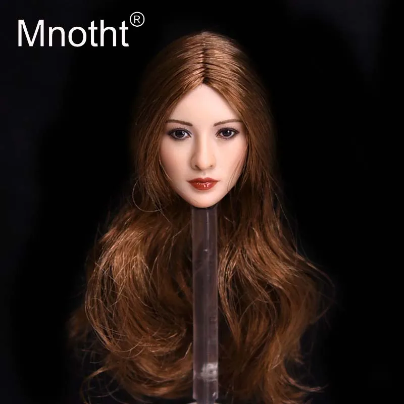 

Mnotht Toys 1:6 Scale Female Asian Chinese Beauty Star Head Sculpt Black/Golden Hair Liu Yifei Tian Jing Head Carving Toys m3