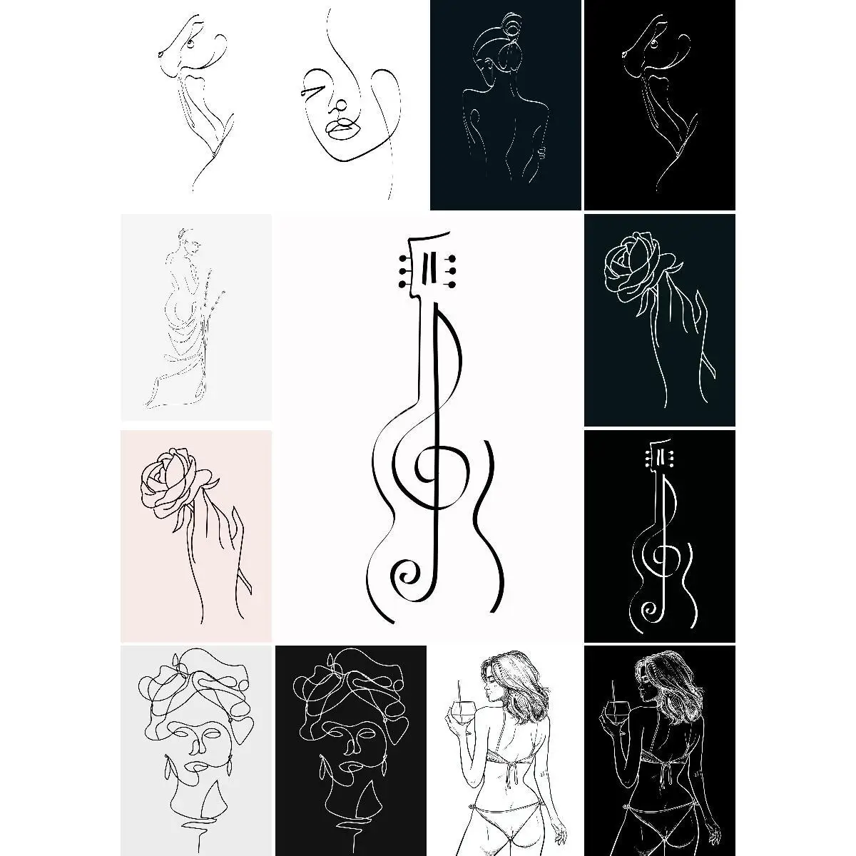 Элегантный художественный постер с одной линией для женщин, минималистичный женский Принт силуэта для современного домашнего интерьера, Настенный декор, художественная картина