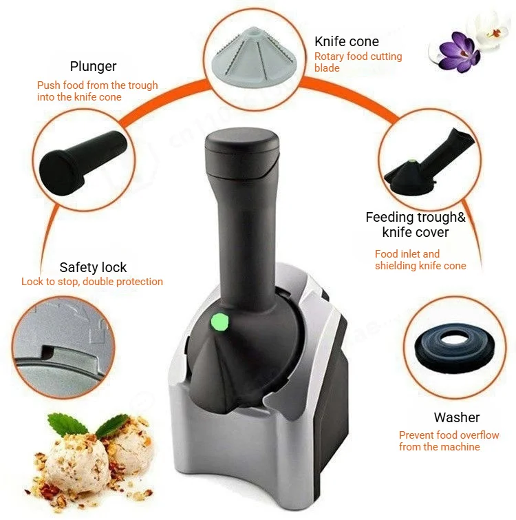 Fully Automatic Ice Cream Maker Household Fruit Ice Cream Machine Easy to Use Kitchen Appliance for Kids