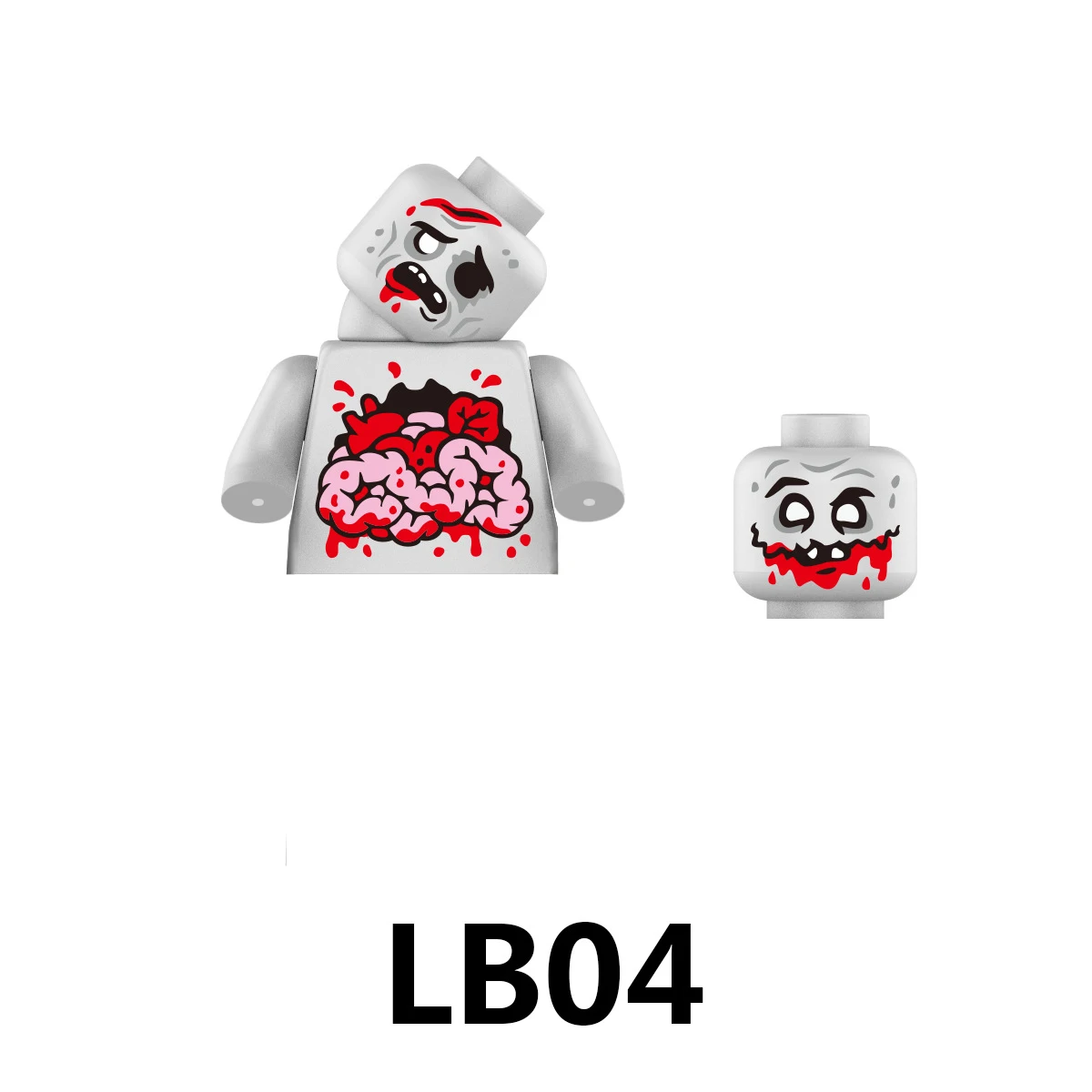 Nouveau Halloween horreur deux têtes Zombie Transparent pâques figurines modèles enfants jouets blocs de construction cadeau garçons filles Juguetes