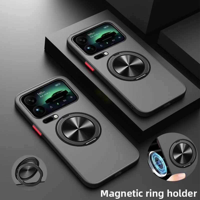 الجلد يشعر PC حلقة حامل جراب هاتف مغناطيسي ل Xiaomi Mi 17 Pro Max 15T 15Tpro 14 T Pro 17pro أعلى درجة امتصاص الصدمات قذيفة #3