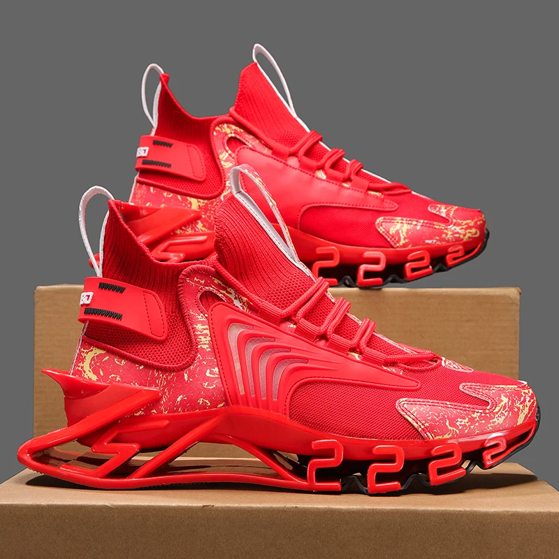 ELUVA Mens Sports Shoes High Comfort Blade Running Shoes Size 46 Breathable Mesh Non Slip Training Jogging Sneakers for Men