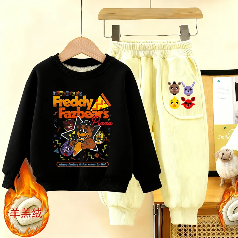 

Five Nights At Freddys Christmas Thick Sweatshirt Sets Boy Girl Winter Casual Pullover Trousers 2pcs Set Kid Hoodies Xmas Clothe