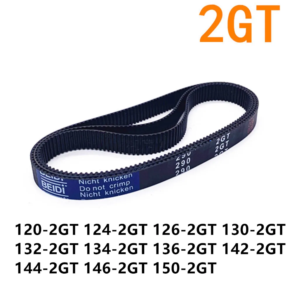 2MGT 2M 2GT Synchronous Timing Belt Pitch length 120 124 126 130 132 134 136 142 144 146 150 width 6mm Rubber Closed