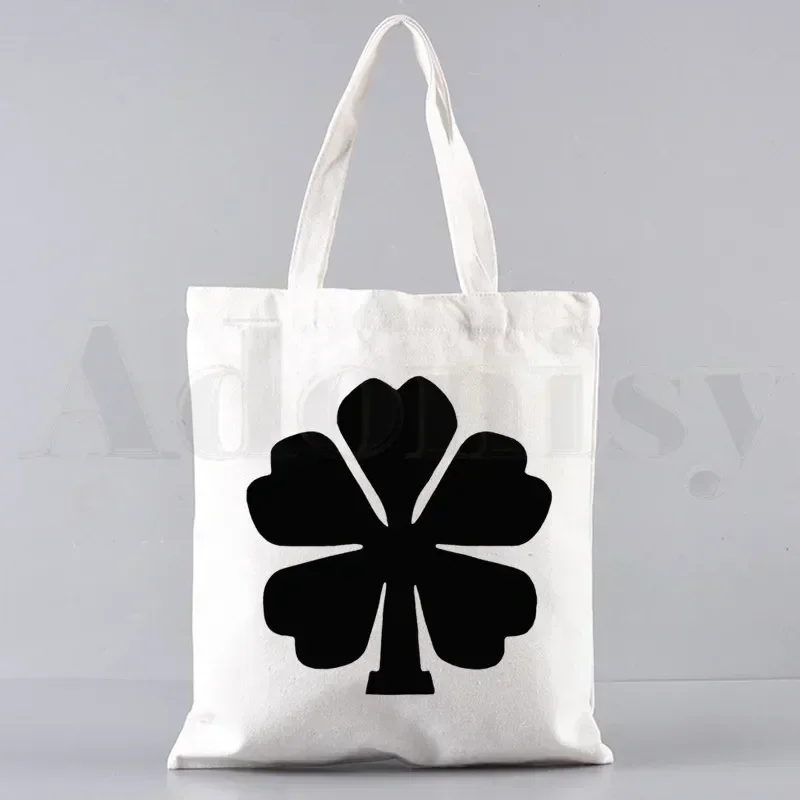 مانغا أستا بلاك كلوفر وصل حديثًا حقيبة قماش فنية حقائب تسوق مطبوعة بسيطة للفتيات حزمة عادية للحياة #1