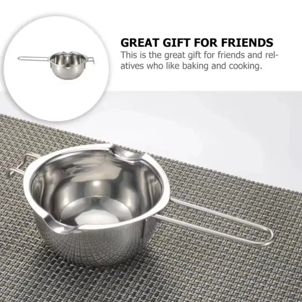 Stainless Steel Melting Pot Thickened Heat Resistant Long Handle Wax Melting Pan Butter Chocolate Melts Bowl Candle Making Pot