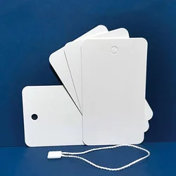 Etiquetas de cartón blanco hechas a mano para cumpleaños, boda, árbol de navidad, regalos, flores, pan, 100 piezas, 350gsm