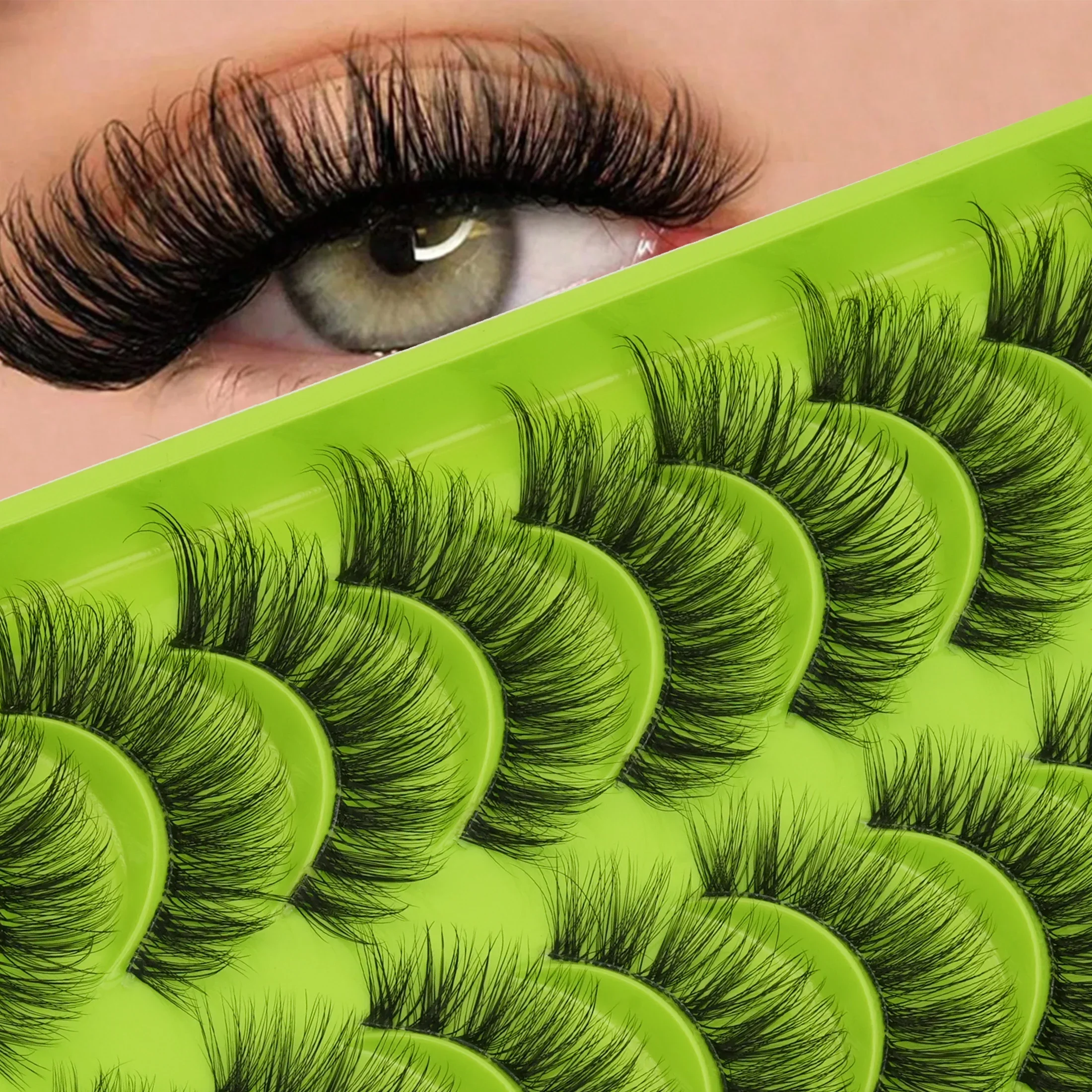 Beauty Makeup Women - 10 Pairs Fluffy Thick Strip False