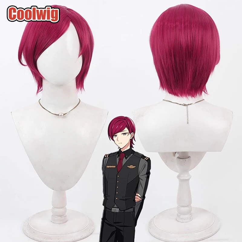 Coolwig Synthetic Hair Marion Blythe Cosplay Wigs Game Helios Rising Heroes Marion Blythe 30cm Short Hot Pink Wig Heat Resistant