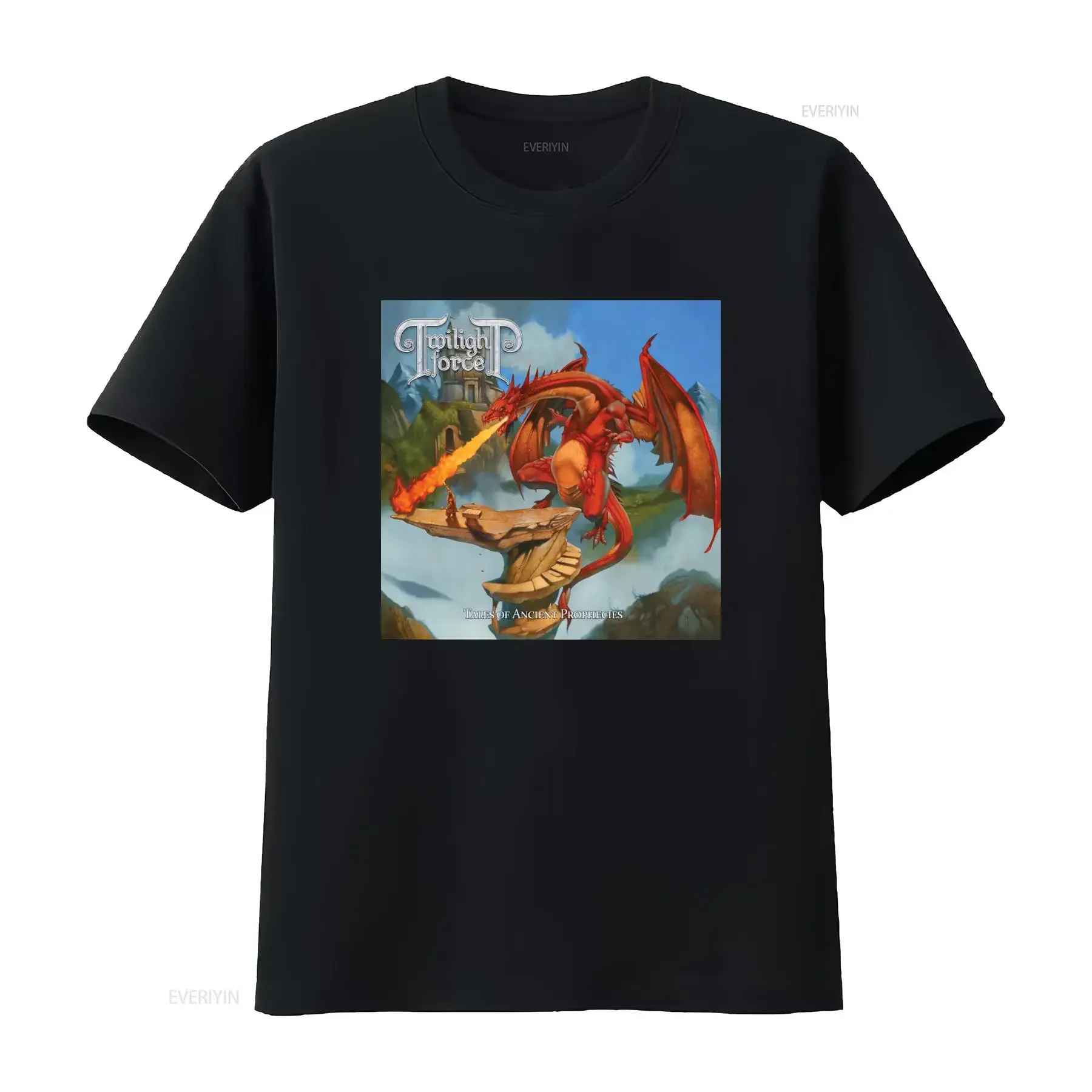 Twilight Force Tales of Ancient Prophecies Dragon Print T shirt Black  for Men and Women All Sizes S 5XL vintage Washed graphic